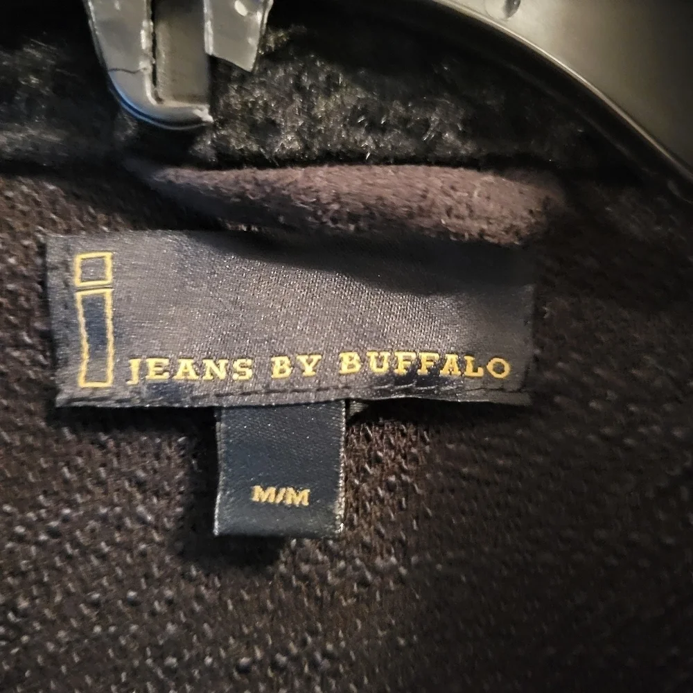 I Jeans by Buffalo Faux Fur Open Front Cardigan Vest with Tie Sash Belt